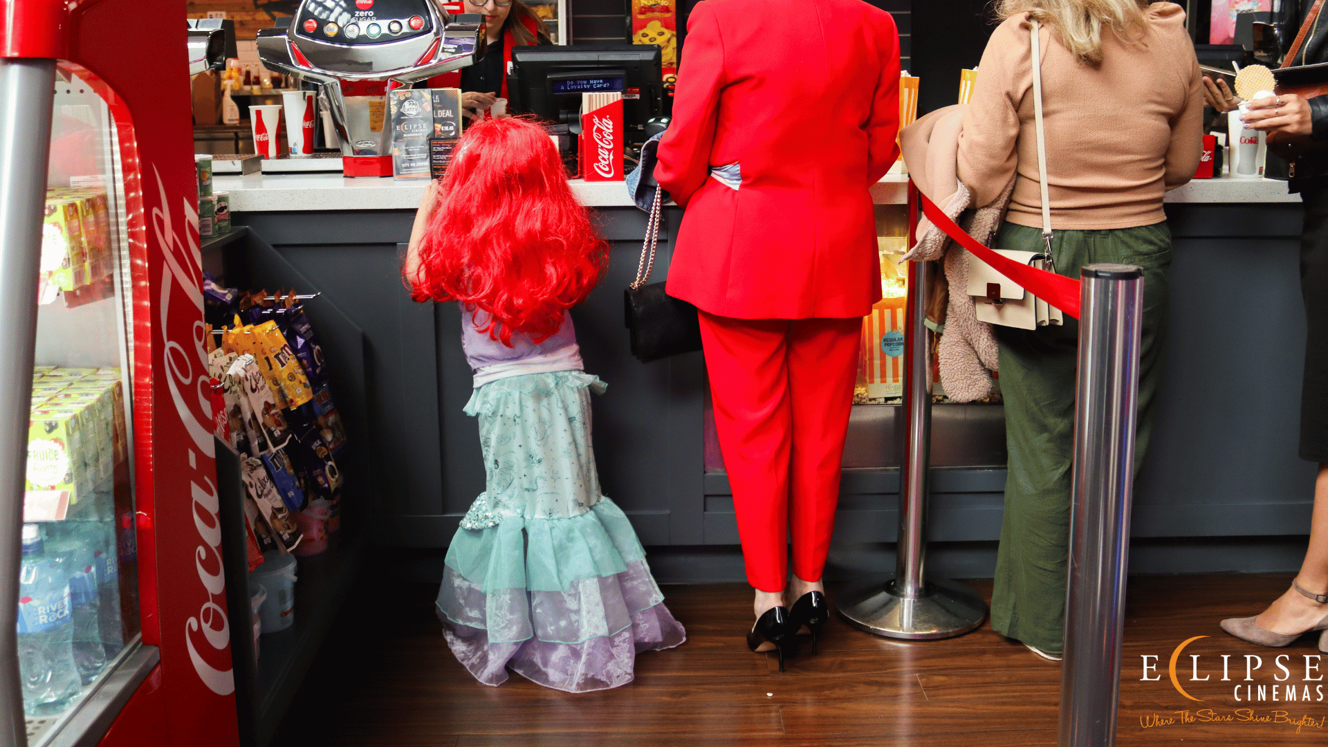 Girl dressed as Mermaid at Eclipse Cinemas Bundoran Counter